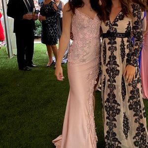 Pink cinderella prom/formal gown with flower detail